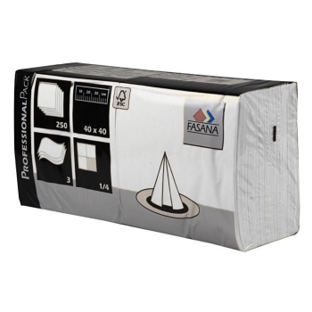 Papier Servietten, 1/4 Falz, 3-lagig, 40 x 40 cm, weiss